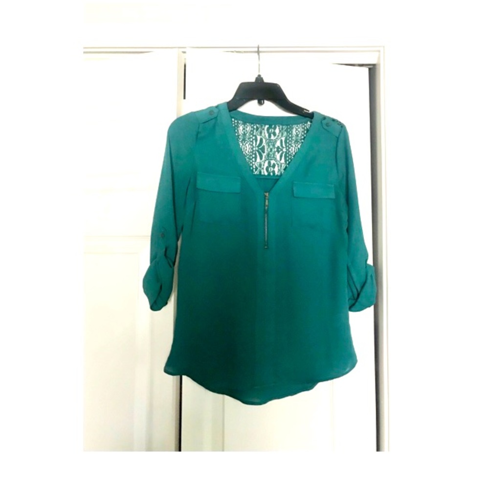 Emerald business casual half sleeve top